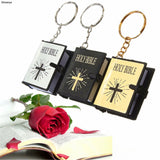 Cute Mini English HOLY BIBLE Religious Christian Cross Keyrings Gift