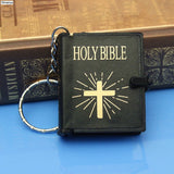 Cute Mini English HOLY BIBLE Religious Christian Cross Keyrings Gift
