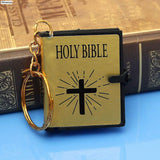 Cute Mini English HOLY BIBLE Religious Christian Cross Keyrings Gift