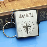 Cute Mini English HOLY BIBLE Religious Christian Cross Keyrings Gift