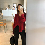 Women's Fashionable Single Breasted Shirt Loose Minimalist Style Tops