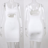 Nadafair Bodycon Club Hollow Out Ruched Backless Bandage Sexy Dresses