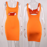 Nadafair Bodycon Club Hollow Out Ruched Backless Bandage Sexy Dresses