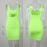 Nadafair Bodycon Club Hollow Out Ruched Backless Bandage Sexy Dresses