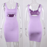 Nadafair Bodycon Club Hollow Out Ruched Backless Bandage Sexy Dresses