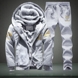 Winter Tracksuits Men Set Thick Fleece Hoodies & Pants Suit