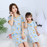 Summer Nightgown Pajamas kid Short sleeved nightdress cute 100% cotton
