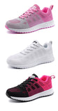 Women Breathable Walking Mesh Lace Up Flat Sneakers Tenis Feminino Vulcanized Shoes