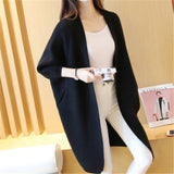Long Cardigan Women Autumn Bat Sleeve Knitted Plus size Sweater