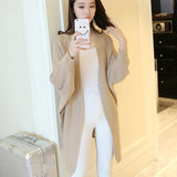 Long Cardigan Women Autumn Bat Sleeve Knitted Plus size Sweater