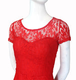 Plus Size Elegant Sweet Hallow Out Lace Sexy Party Princess Dress