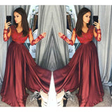 Lace Mesh Elegant Women Long Sleeve V Neck Dress