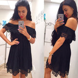 Fashion Women Elegant Vintage sweet lace white Dress Stylish Sexy