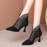 Women's Mesh High Heels Shoes Fashion Pumps Comfort Sandals Boots
