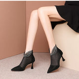 Women's Mesh High Heels Shoes Fashion Pumps Comfort Sandals Boots