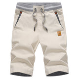 New Summer Men cotton beach elastic waist casual shorts