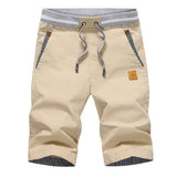 New Summer Men cotton beach elastic waist casual shorts