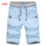 New Summer Men cotton beach elastic waist casual shorts
