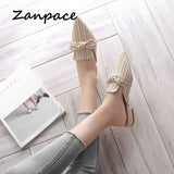 Summer Fashion Striped Slides Butterfly Indoor Flip Flops Plus Size Shoes