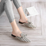 Summer Fashion Striped Slides Butterfly Indoor Flip Flops Plus Size Shoes