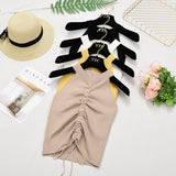 Sexy Lace Up Drawstring Ruched Crop Top Stretch Sleeveless V Neck Slim knitted
