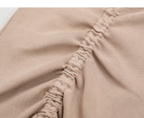 Sexy Lace Up Drawstring Ruched Crop Top Stretch Sleeveless V Neck Slim knitted