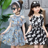Summer Chiffon Kids Floral Clothing Princess Party Dress
