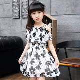 Summer Chiffon Kids Floral Clothing Princess Party Dress