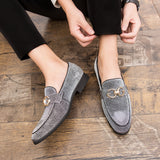 Fashion Design Casual Bling Leather Shoes Men Brand Lazy Footwear Slip On Loafers Driving Shoes