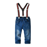 Kid Boy Clothes Set Cool 2PCS Blue Shirt+ Jean Pant Suit Outfit