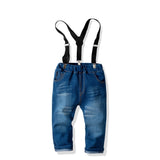 Kid Boy Clothes Set Cool 2PCS Blue Shirt+ Jean Pant Suit Outfit