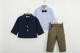 Kid Boy Clothes Set Cool 2PCS Blue Shirt+ Jean Pant Suit Outfit