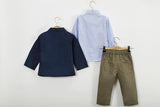 Kid Boy Clothes Set Cool 2PCS Blue Shirt+ Jean Pant Suit Outfit