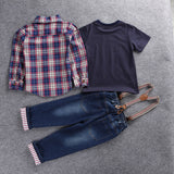 Kid Boy Clothes Set Cool 2PCS Blue Shirt+ Jean Pant Suit Outfit