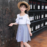 Summer Girl Chiffon Pleated Dress Kids Ruffles Polka Dot Dresses