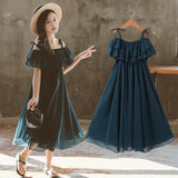 Summer Girl Chiffon Pleated Dress Kids Ruffles Polka Dot Dresses