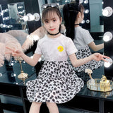 Summer Girl Chiffon Pleated Dress Kids Ruffles Polka Dot Dresses