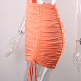 Nadafair Bodycon Club Hollow Out Ruched Backless Bandage Sexy Dresses