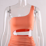 Nadafair Bodycon Club Hollow Out Ruched Backless Bandage Sexy Dresses