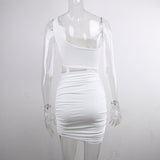 Nadafair Bodycon Club Hollow Out Ruched Backless Bandage Sexy Dresses