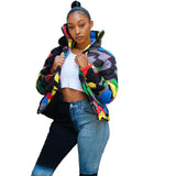 Camo Print Winter Jacket Warm Parka Down Bubble Coat