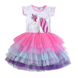 VIKITA princess dress kids unicorn dresses sequin tutu dress