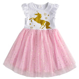 VIKITA princess dress kids unicorn dresses sequin tutu dress