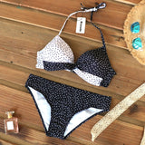 Riseado Sexy Push Up Bikinis Set Swimwear Swimsuits Halter Leaf Print