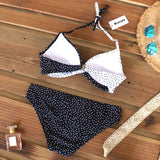 Riseado Sexy Push Up Bikinis Set Swimwear Swimsuits Halter Leaf Print