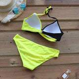 Riseado Sexy Push Up Bikinis Set Swimwear Swimsuits Halter Leaf Print