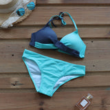 Riseado Sexy Push Up Bikinis Set Swimwear Swimsuits Halter Leaf Print