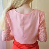 Women V-neck Lace Hollow Out Blouse Patchwork Long Sleeve