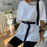 Simplee Casual solid women's two piece suit including belt solid color