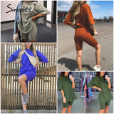 Simplee Casual solid women's two piece suit including belt solid color